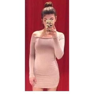 Blush pink bodycon dress